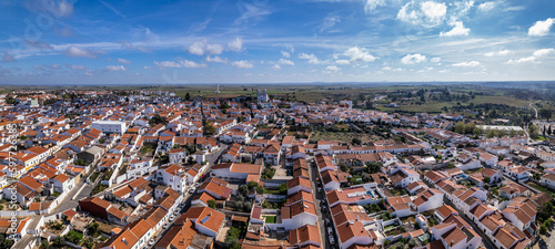 Aerial panoramic view of Castro Verde typical Village, in Alentejo countryside popular Tourism Destination region, Portugal.