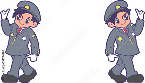 指差呼称する駅員