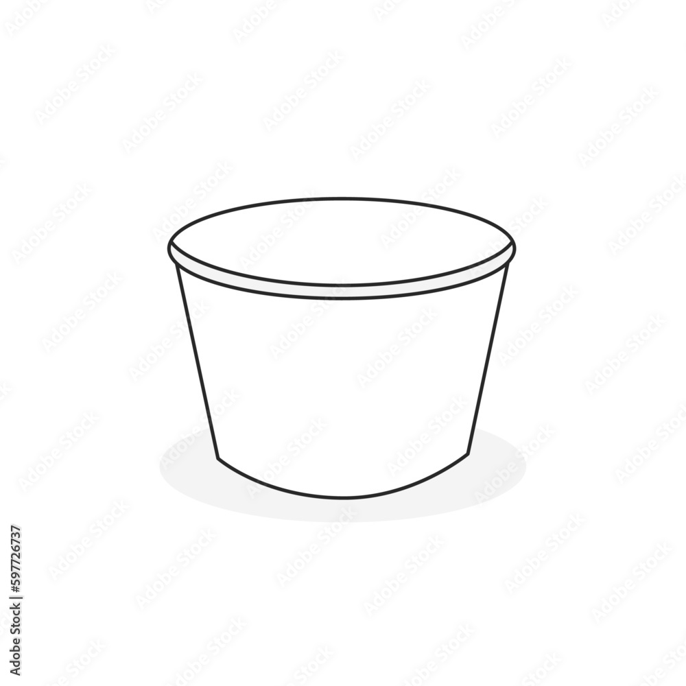 White Paper Bowl Food Packaging Vector Template White Paper Bowl Food Packaging Vector Template