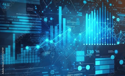 Business data analysis and analytics of customers insights with charts.Generative AI