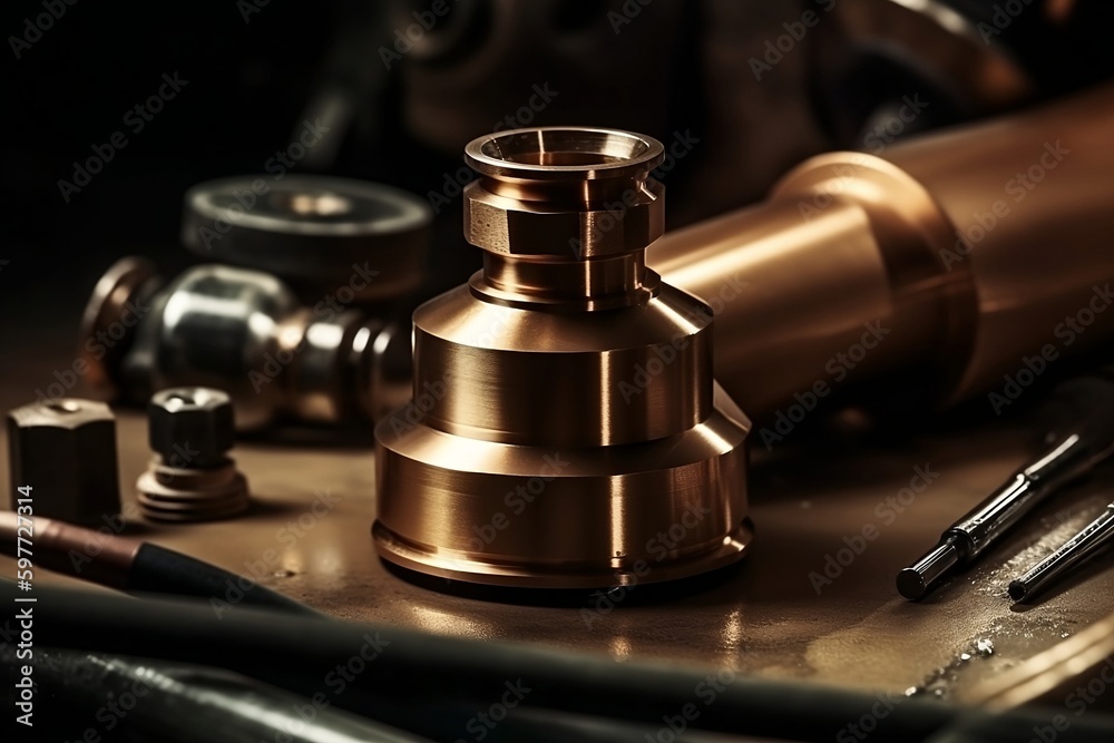 Metal parts from the machine. Generative AI.
Metal parts from the machine. Generative AI.