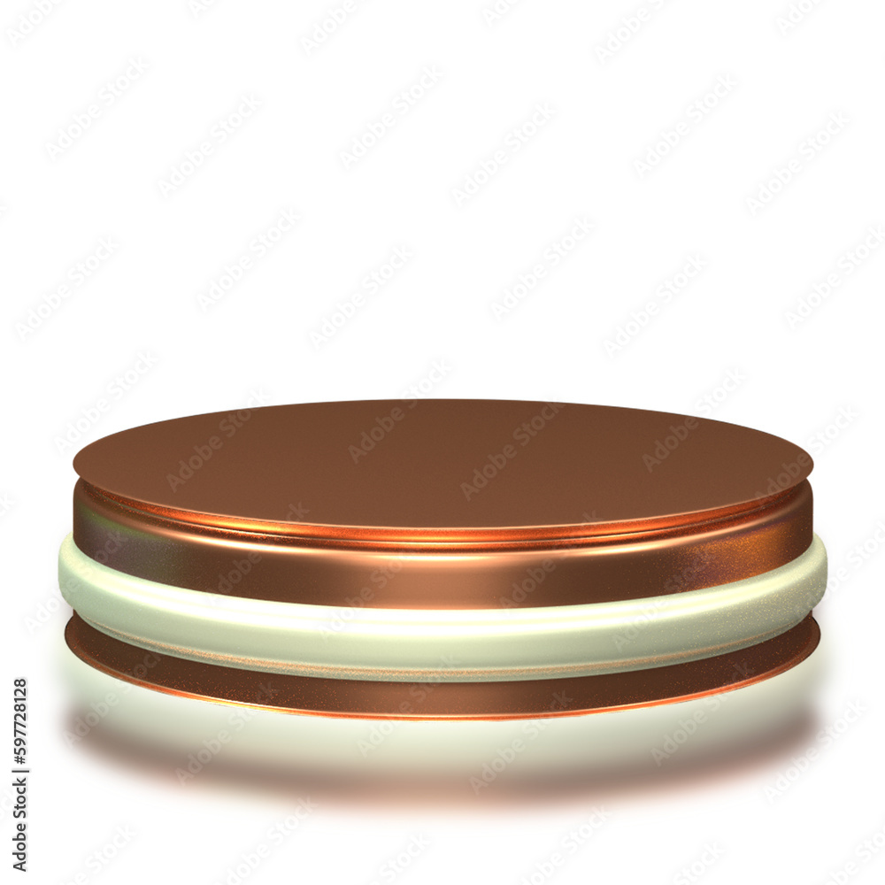 Brown and white glossy podium space for product placement alpha background Brown and white glossy podium space for product placement alpha background