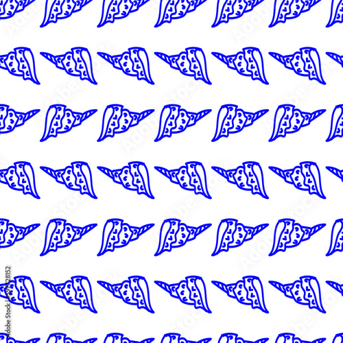 Seashell. marine fashionable seamless vector pattern for design and decoration.