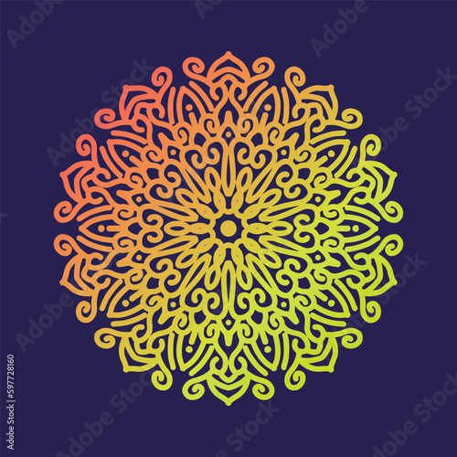 Coloring mandala design vector illustration. ethnic ornament decoration floral round abstract mandala pattern vector illustration. © Ashek Vector