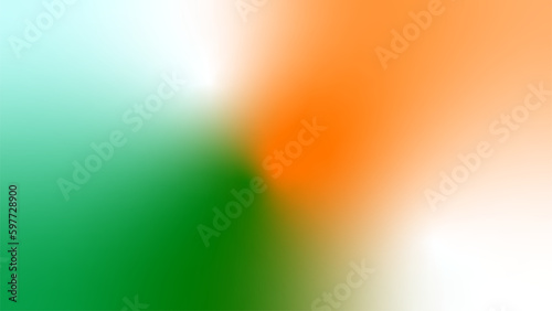 Indian tricolor orange saffron white green flag gradient background 