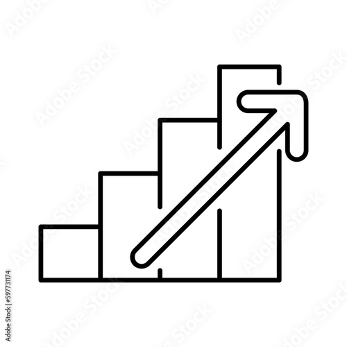 statistic increasing diagram chart outline icon vector illustration