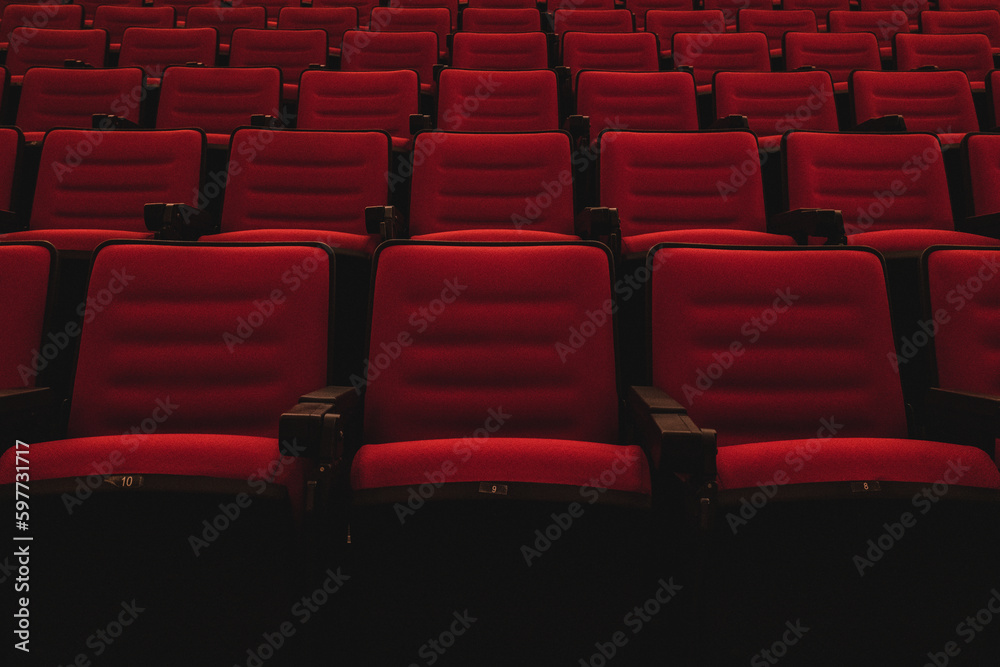 Rows of seats in the cinema Rows of seats in the cinema
