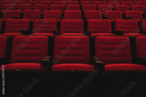 Rows of seats in the cinema