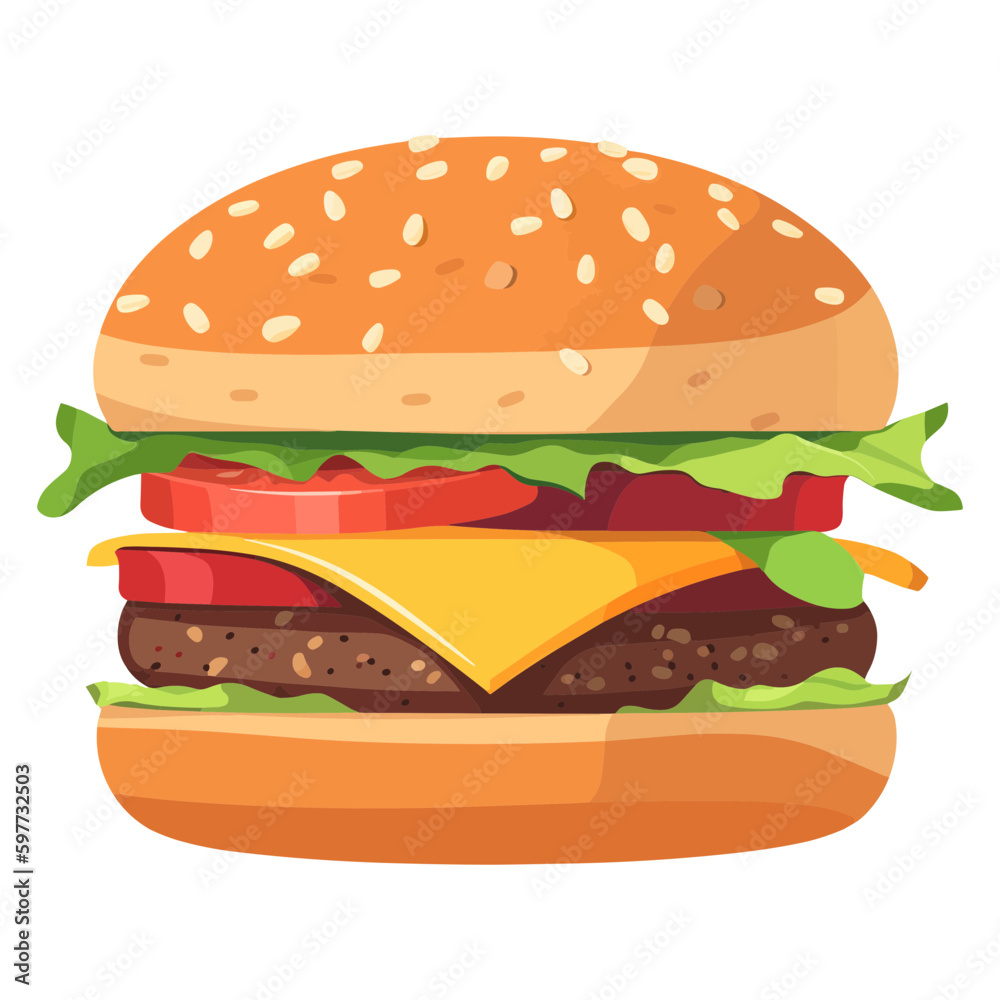 Burger illustration flat design Burger illustration flat design