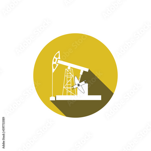 Flat icon, oil pump isolated icon on white background, oil industry