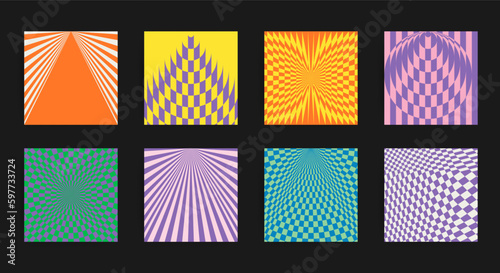 Bold Transitions for Posters, flyers, clothes, social media. Twisted and distorted vector texture, Y2k aesthetic, Retro Psychedelic, Groovy, hippie, 70s backgrounds. Waves