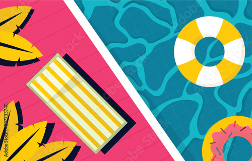 Summer Swimming Pool Background Design