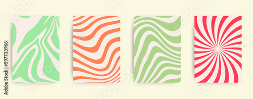 Bold Transitions for Posters, flyers, clothes, social media. Twisted and distorted vector texture, Y2k aesthetic, Retro Psychedelic, Groovy, hippie, 70s backgrounds. Waves