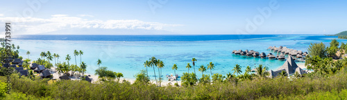 Moorea island beach panorama  French Polynesia