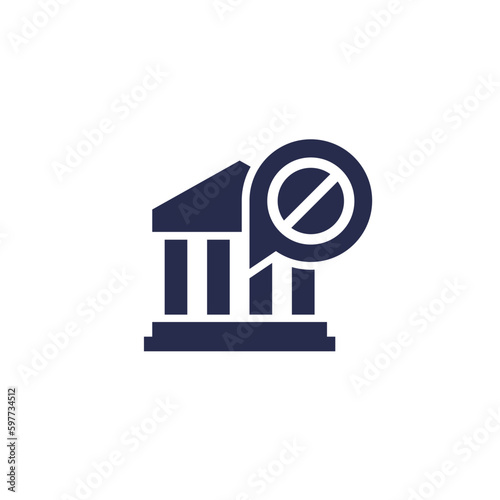 bank sanctions icon, vector pictogram