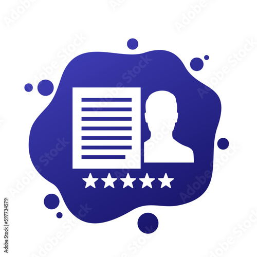 employee recruiting and candidate rating vector icon