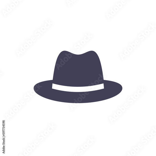 fedora hat icon on white