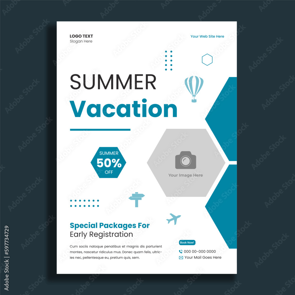 Obraz premium Summer Vacation Flyer Template