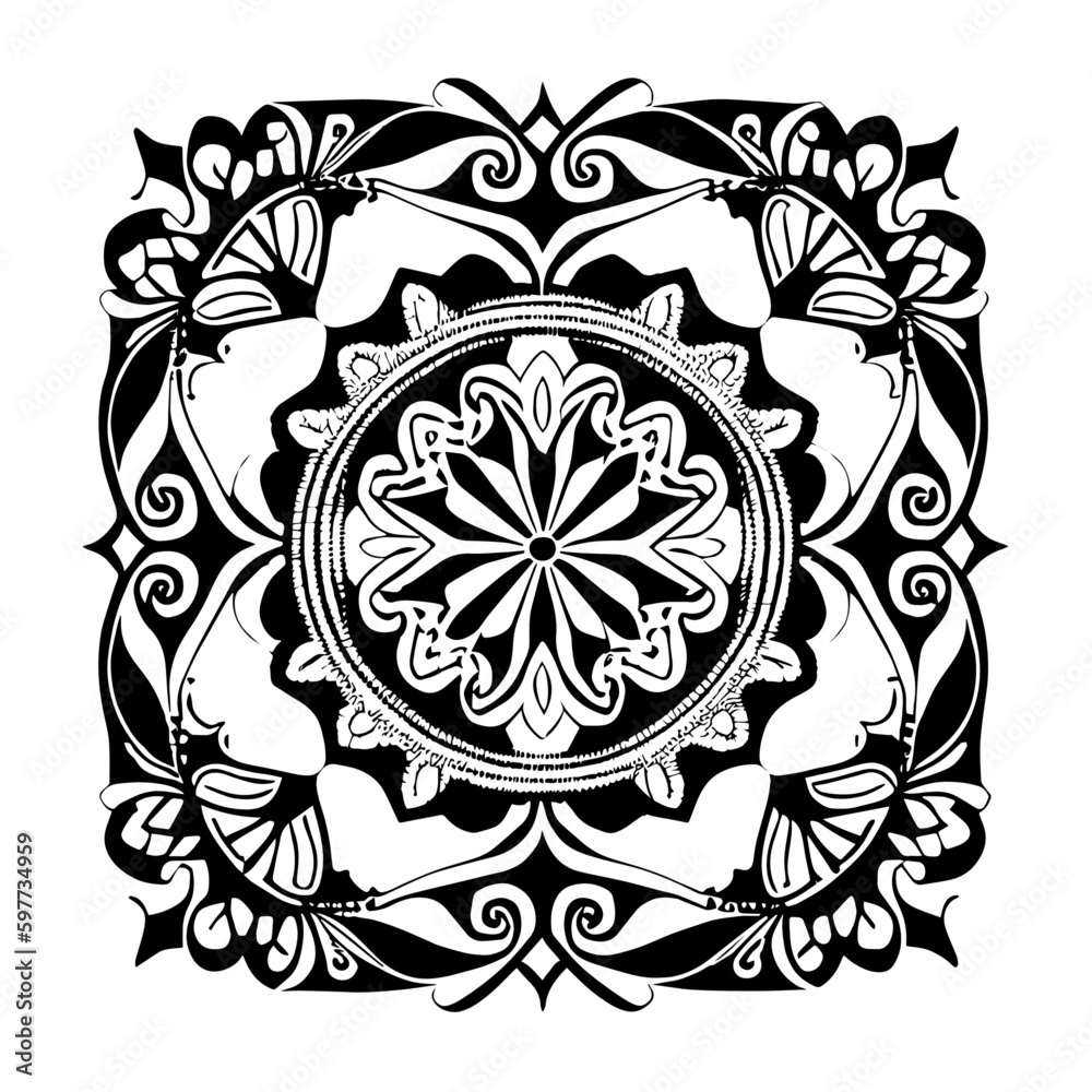 Flower clipart vector design black and white Flower clipart vector design black and white