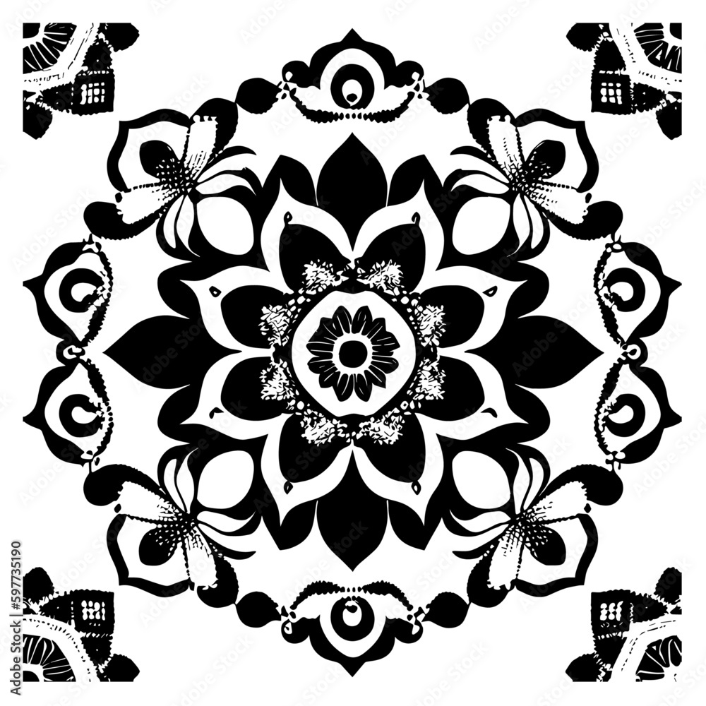 Flower clipart vector design black and white Flower clipart vector design black and white