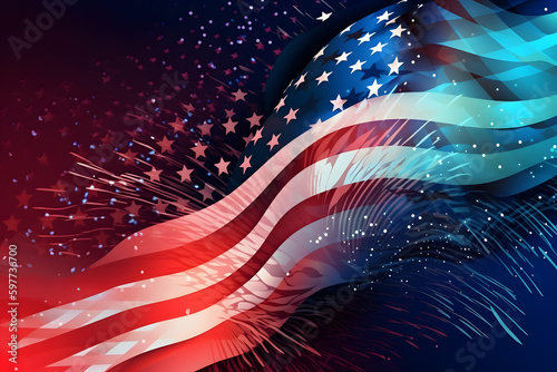 Modern US Background, 4th of July, made with an generative AI