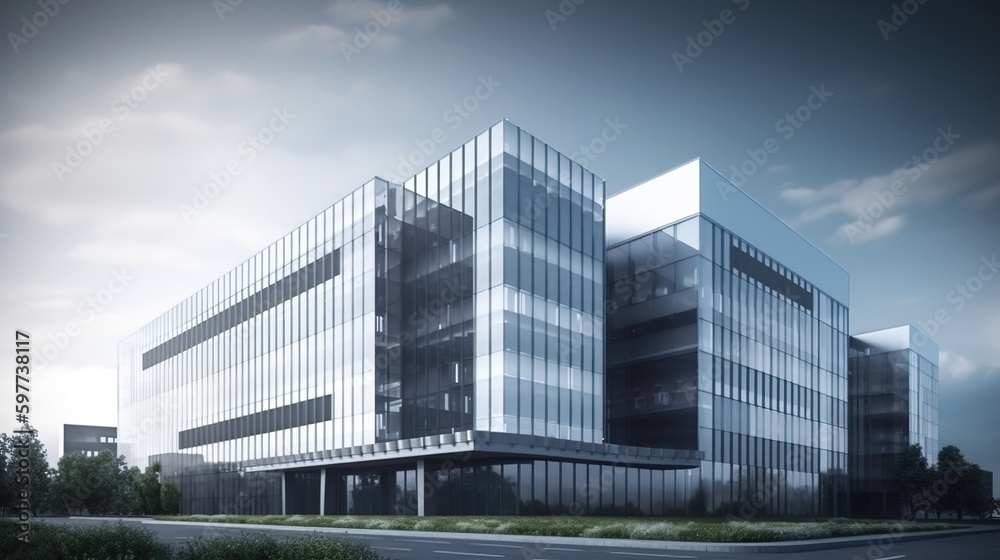 contemporary architecture office building cityscape concept