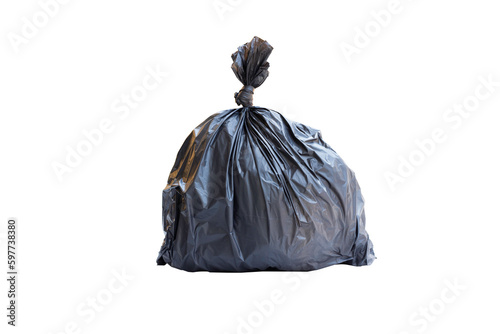 Garbage bags isolated on white background. Garbage bags isolated with clipping path. photo