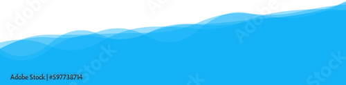 Water wave Blue river, sea, ocean layer. Vector background