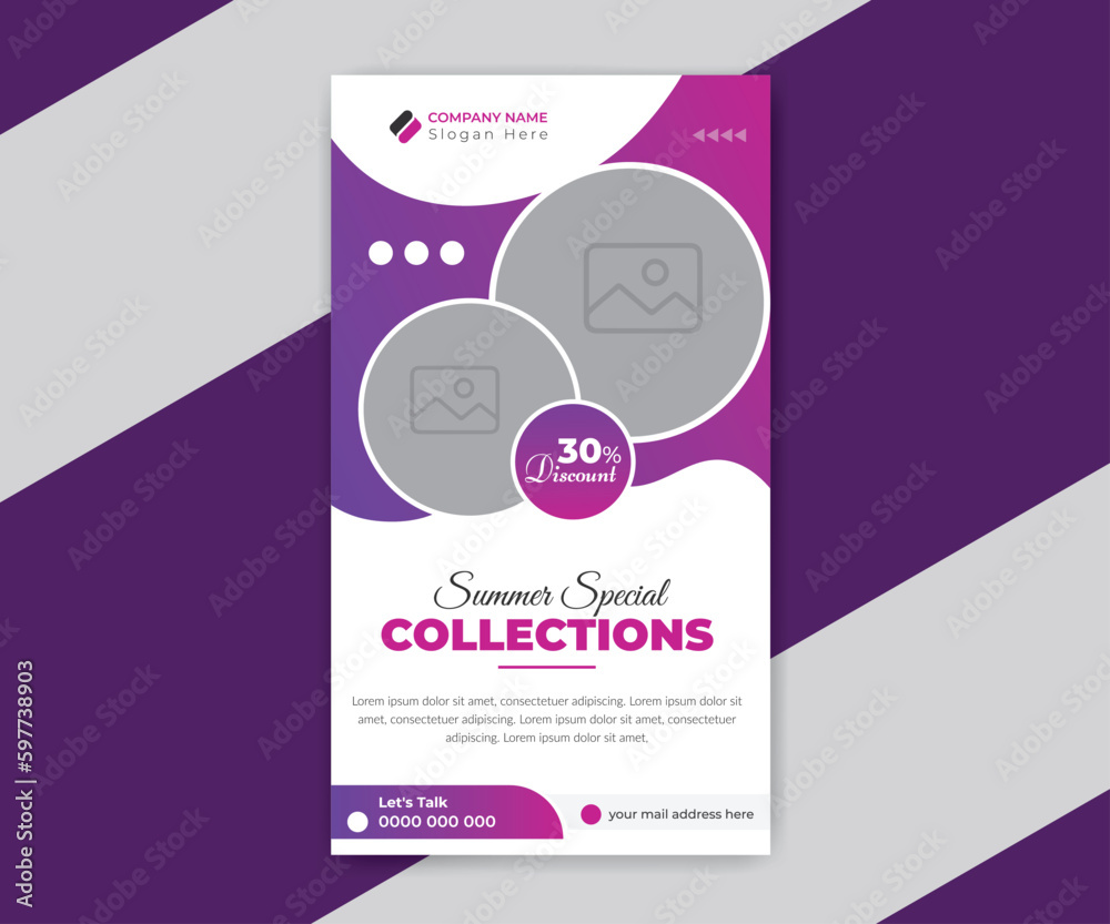 Creative fashion sale stories banner collection template design