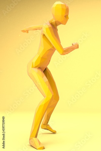 Lowpoly Female Character 3D render