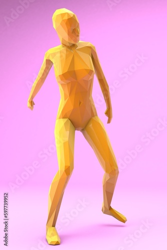 Lowpoly Female Character 3D render