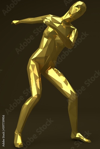 Lowpoly Female Character 3D render