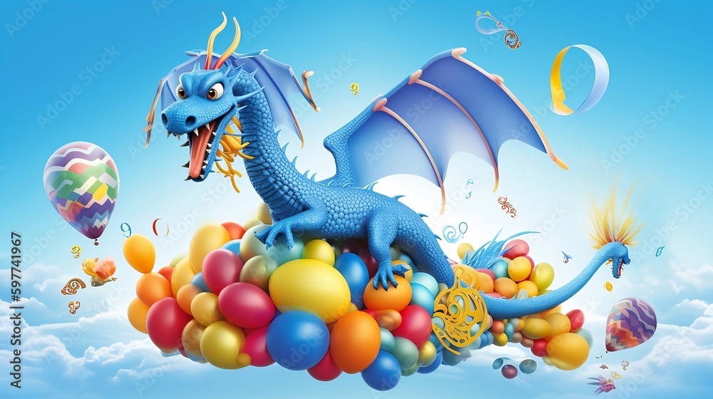 Fototapeta premium Balloon Dragon - Generative AI