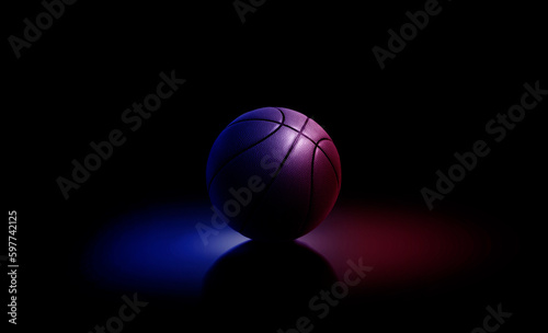 basketball ball. Blue neon Banner Art concept © Retouch man