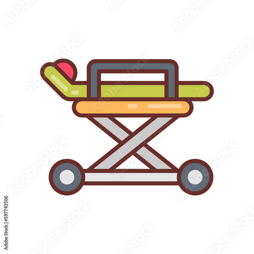 Stretcher icon in vector. Illustration