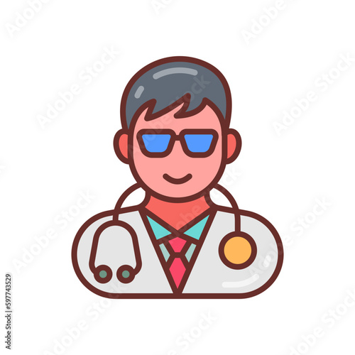 Doctor icon in vector. Illustration