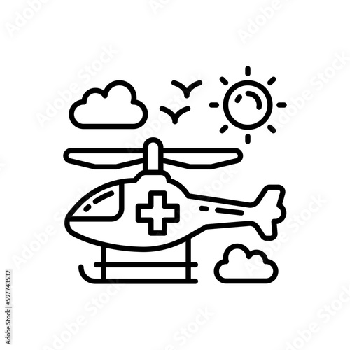 Air Medical Transport icon in vector. Illustration
