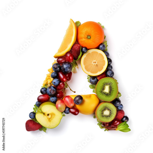  alphabet A  B  C  D  F  G  H  J  K  L  M  N  P  Q  R  S  T  V  X  Z  fruit  food  orange  apple  grape  grapes  fruits  isolated  fresh  healthy  red  green  white  diet  citrus  generative ai