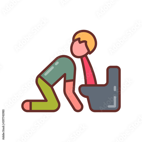 Poisoning icon in vector. Illustration