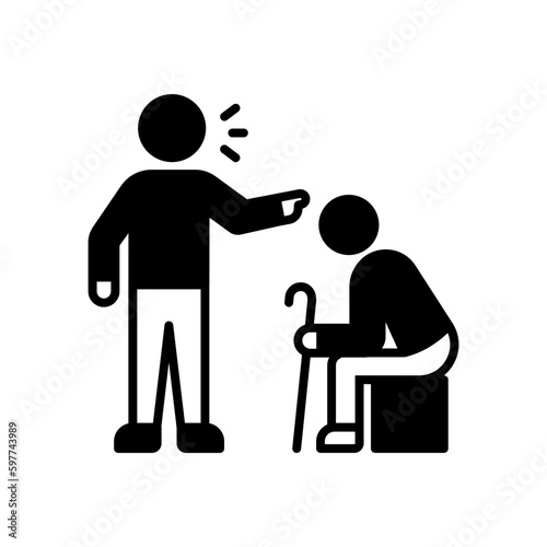 Elder Abuse icon in vector. Illustration