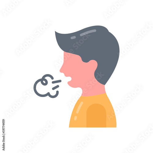 Asthma Attack icon in vector. Illustration photo