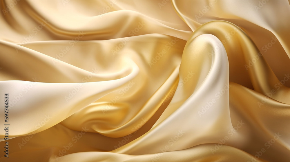 Abstract, Texture, Background, Pattern. Texture of Bright Gold and White Silk Waves Background. Generative Ai Abstract, Texture, Background, Pattern. Texture of Bright Gold and White Silk Waves Background. Generative Ai