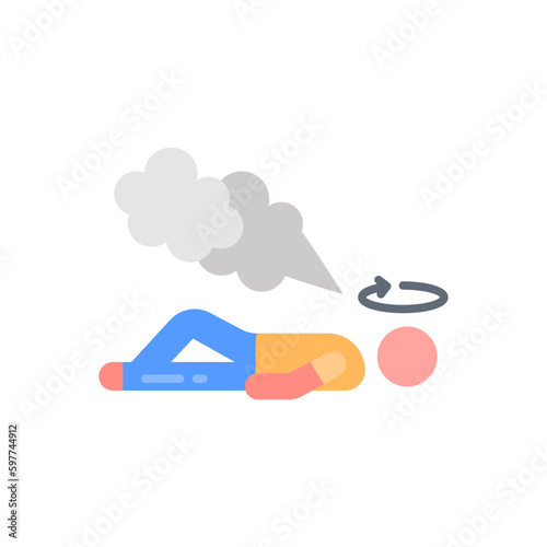 Carbon Monoxide Poisoning icon in vector. Illustration photo