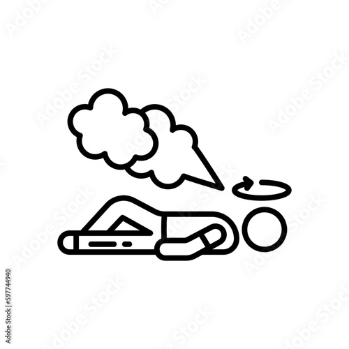 Carbon Monoxide Poisoning icon in vector. Illustration