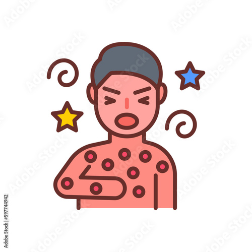 Anaphylaxis icon in vector. Illustration