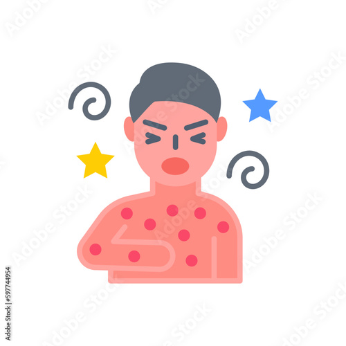Anaphylaxis icon in vector. Illustration