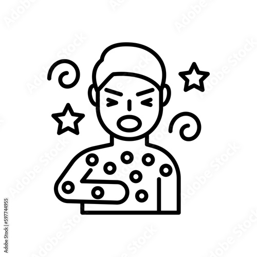 Anaphylaxis icon in vector. Illustration