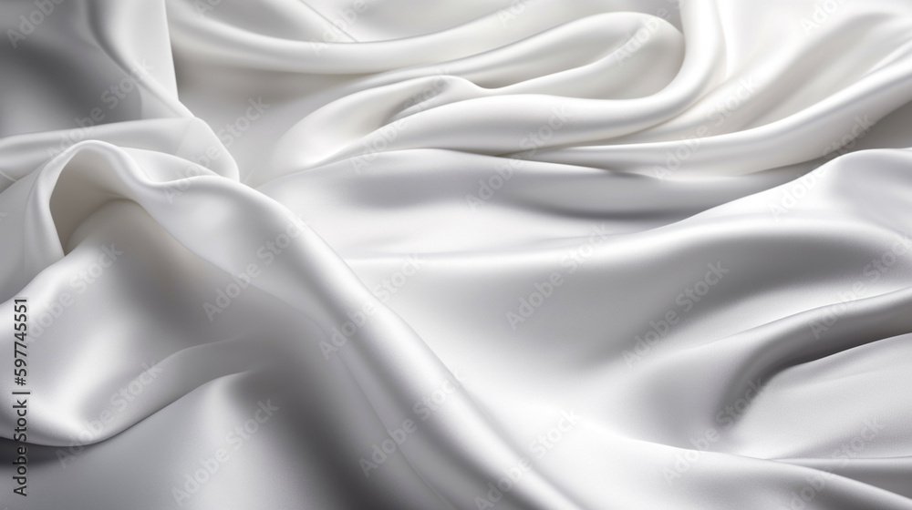 Abstract, Texture, Background, Pattern. Texture of Luxury Bright White Silk Waves Background. Generative Ai