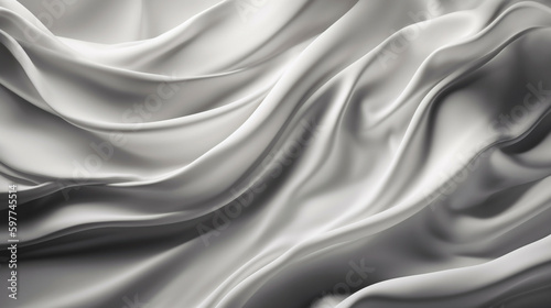 Abstract, Texture, Background, Pattern. Texture of Luxury Bright White Silk Waves Background. Generative Ai