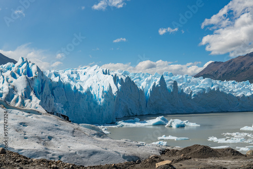 The Perito Moreno glacier in Glaciares National Park outside Patagonia